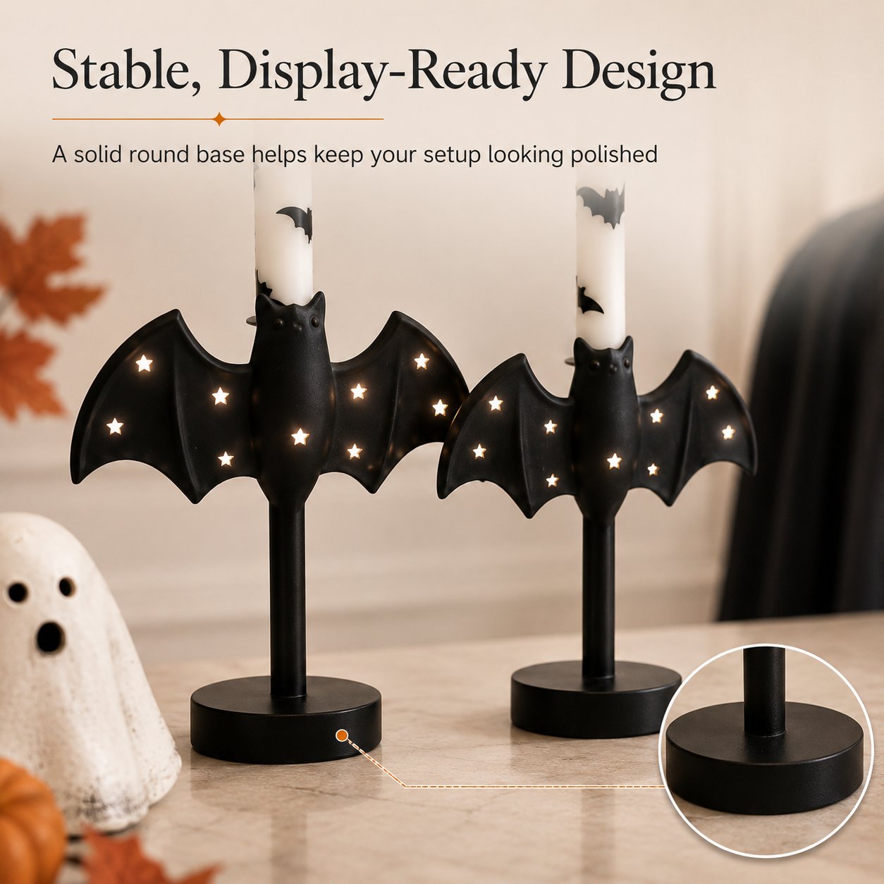 ๐๐ฆ Flameless Bat Candle Holders for a Safer Halloween Glow