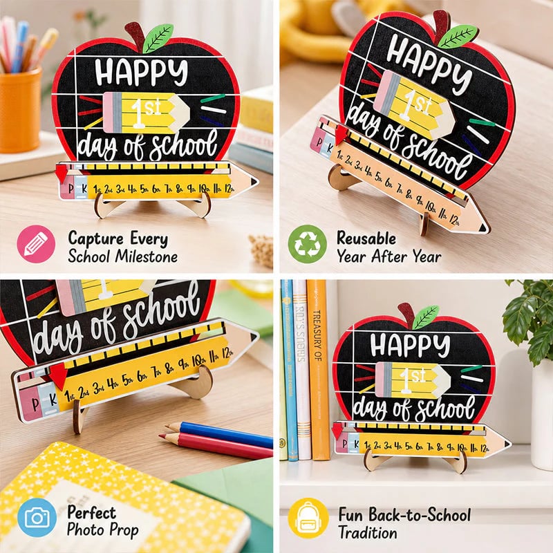 📚Reusable Back-to-School Milestone Board – Kids' Growth Photo Prop