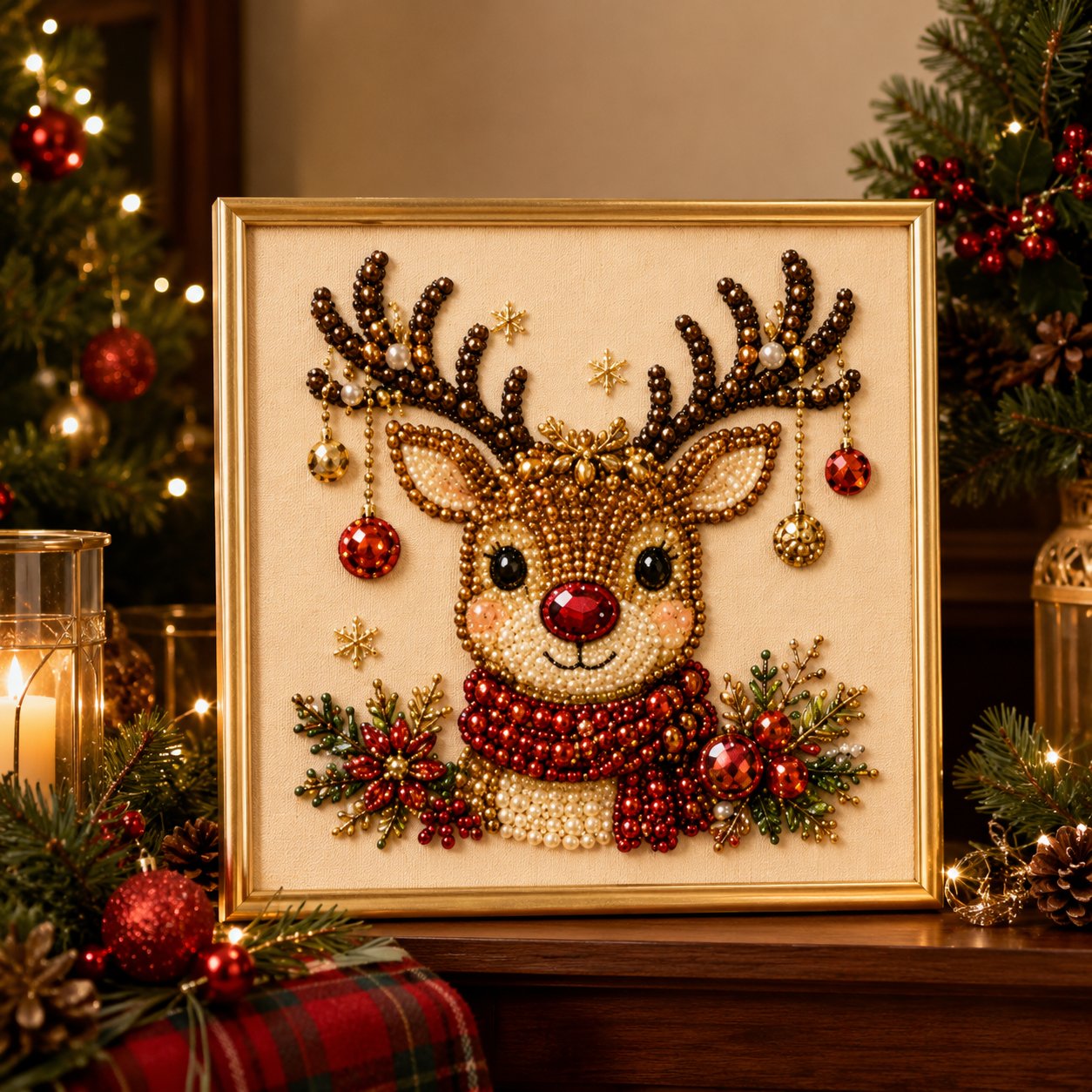 🎄LAST DAY 49% OFF – DIY Christmas Pearl Diamond Painting Art Kit With Frame