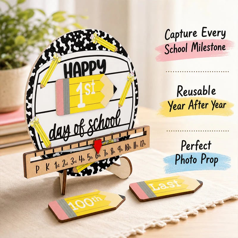 📚Reusable Back-to-School Milestone Board – Kids' Growth Photo Prop